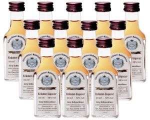 12 Fläschchen Schwerdtner's Kräuter-Liqueur klein