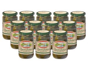 12 Gläser Krügermann Spreewald Saure (Salz Gill) Gurken klein