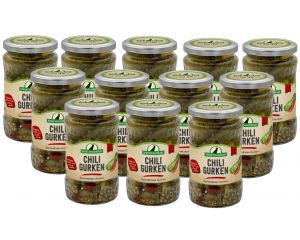 12 Gläser Rabe Chili Gurken klein