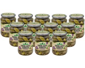 12 Gläser Rabe Knoblauchgurken groß