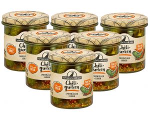 6 Gläser Premium Rabe Chili Gurken