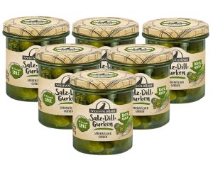6 Glas Premium Rabe Salz- Dill Gurken 