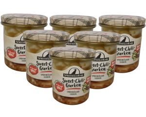 6 Gläser Premium Rabe Sweet Chili Gurken