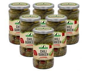 6 Gläser Rabe Chili Gurken klein