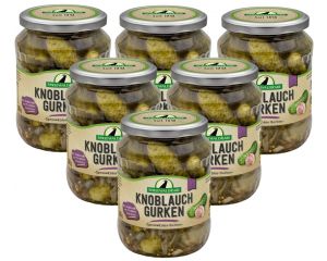 6 Gläser Rabe Knoblauchgurken groß