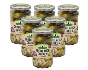 6 Gläser Rabe Knoblauchgurken klein