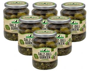 6 Gläser Rabe Salz Dill Gurken groß